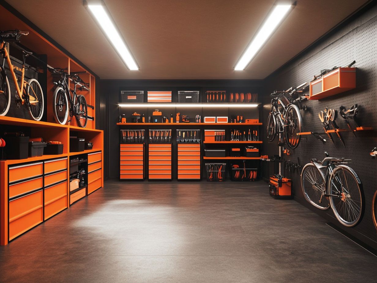 Overhead garage storage solution maximizing vertical space