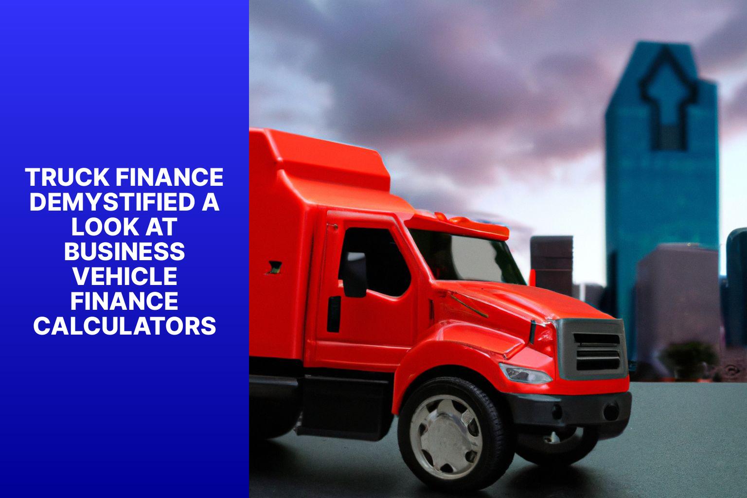 Truck Finance Demystified A Look at Business Vehicle Finance Calculators