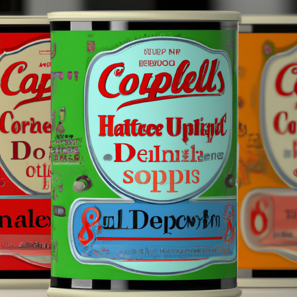 What 6 colors are on the classic campbells soup label