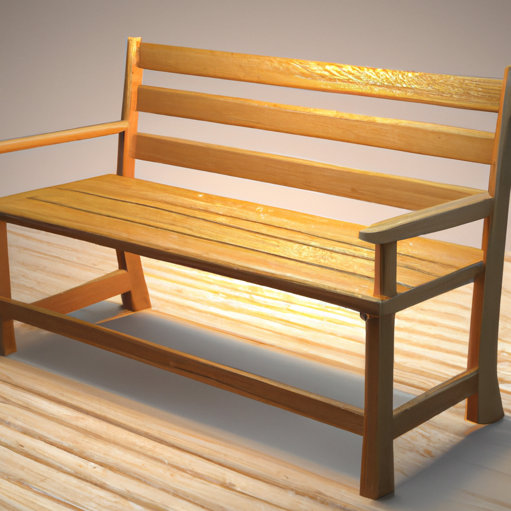 wood slat bench with back