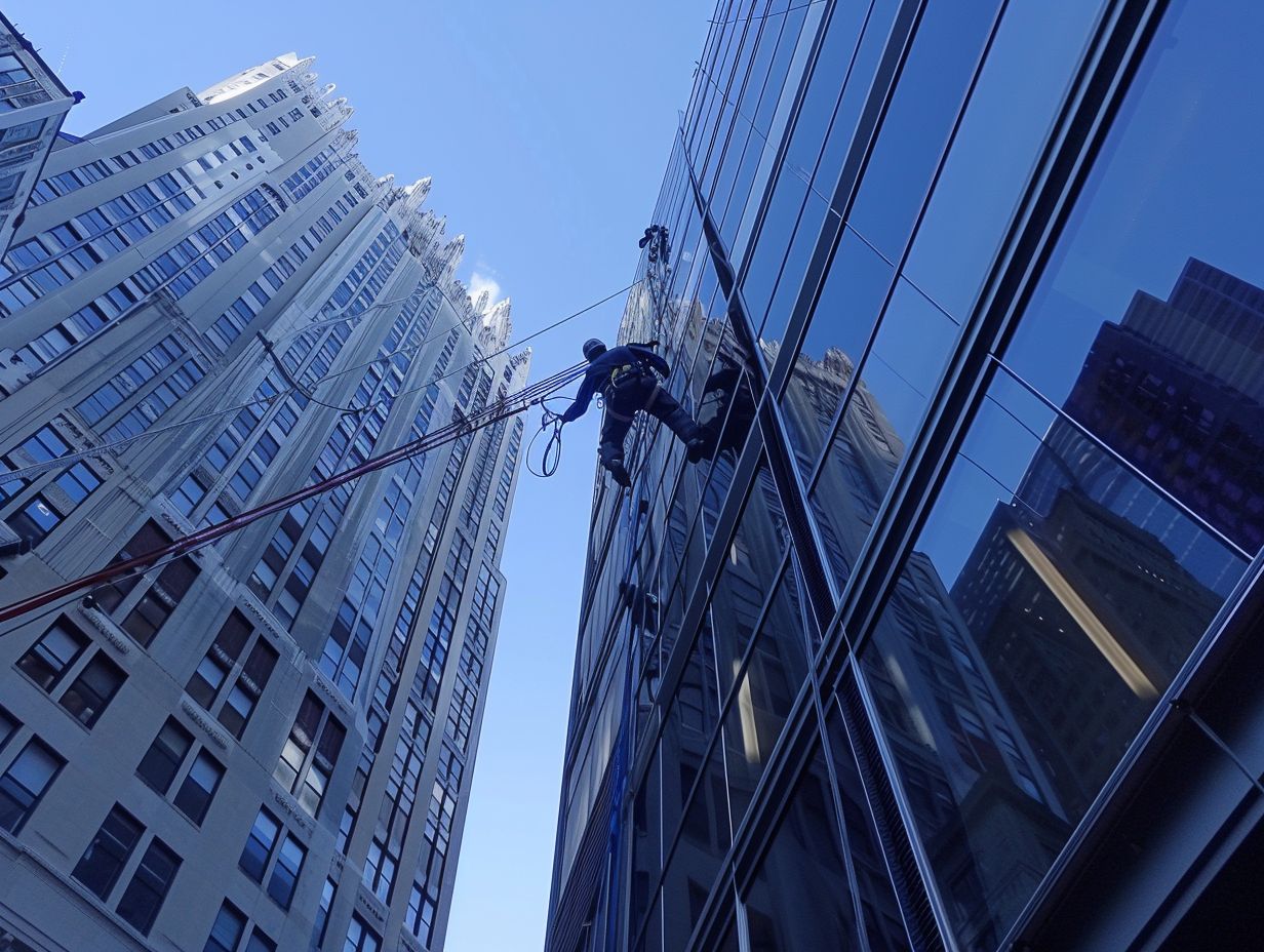 What are the Steps for Cleaning Windows While Abseiling?